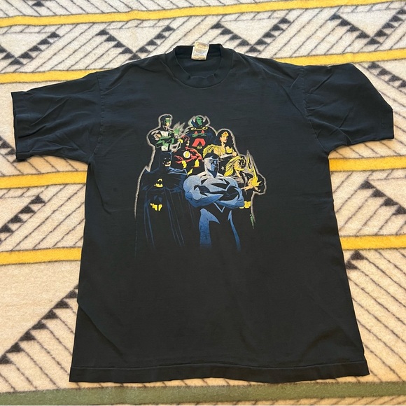Fruit of the Loom Other - Vintage Fruit of the Loom Justice League T Shirt Superman Batman Black US Comps.